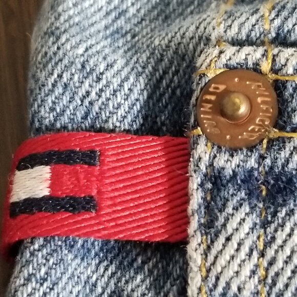 Vintage Tommy Hilfiger T Freedom Blue Jeans 30 Mens Flag Logo y2k USA Made 29x31 - Picture 11 of 16